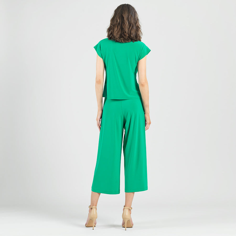 Drape Neck Loop Front Top - Emerald