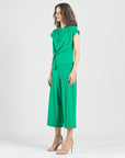 Drape Neck Loop Front Top - Emerald