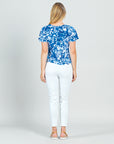 Side Cinched Flounce Sleeve Top - Floral Blossom - Final Sale!