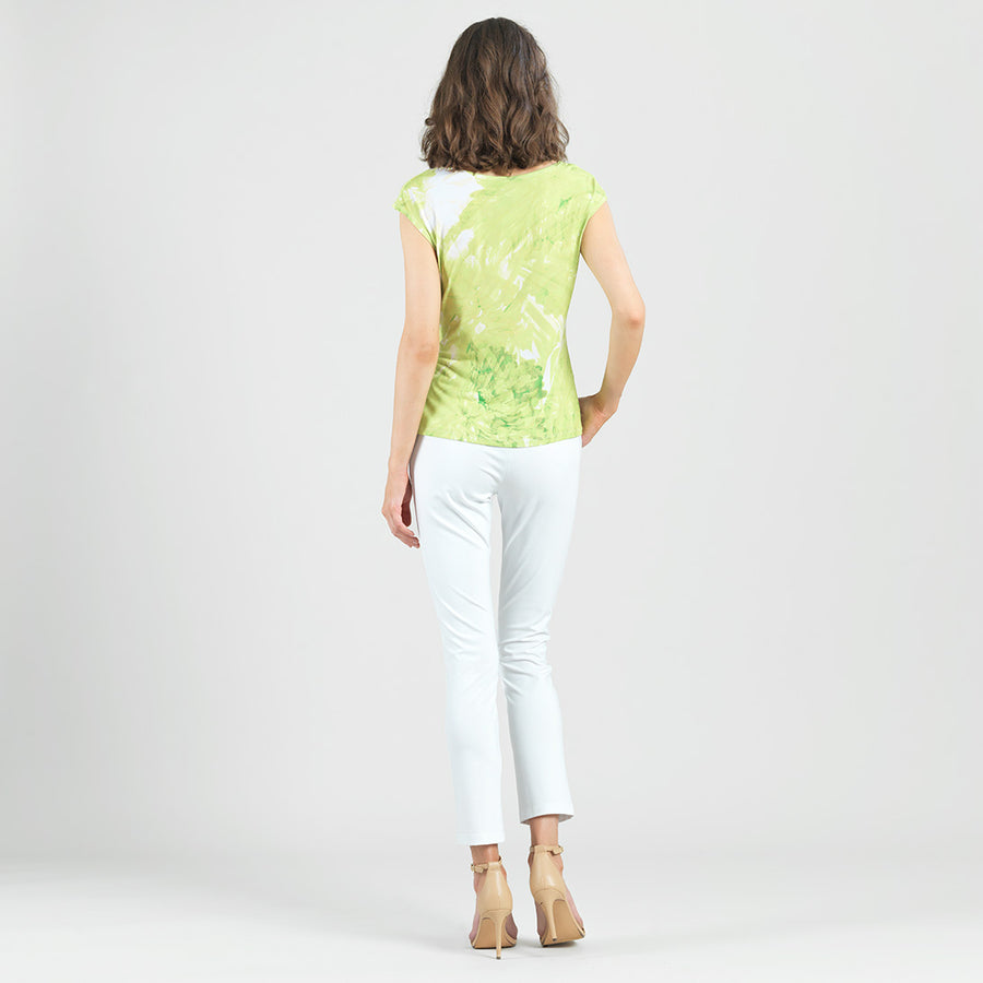 Slant Sleeve Side Tie Top - Floral Citrus