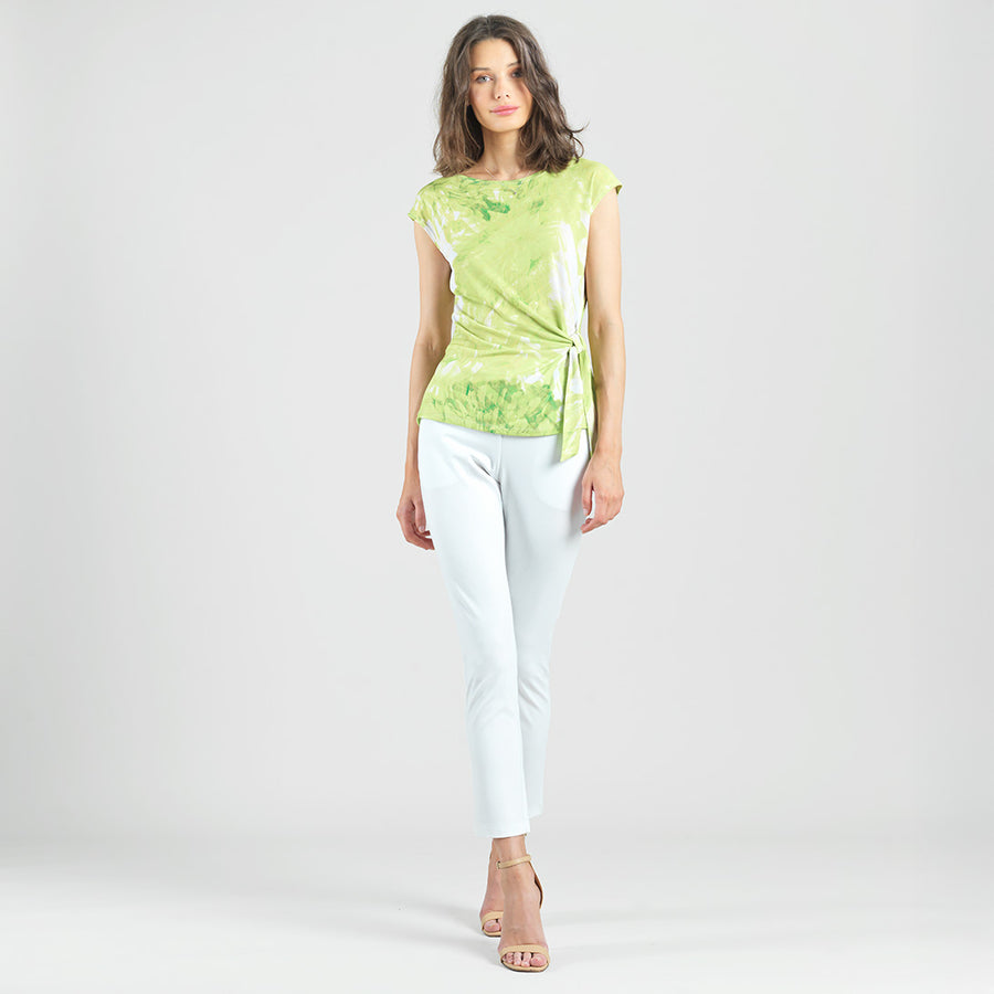 Slant Sleeve Side Tie Top - Floral Citrus