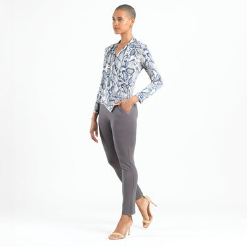 Butter Knit - Long Sleeve Crossover Faux Wrap Top - Python Scale - Final Sale!
