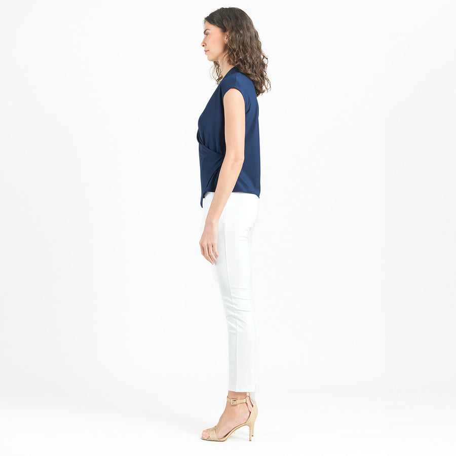Crossover Faux Wrap Top - Navy - Final Sale!