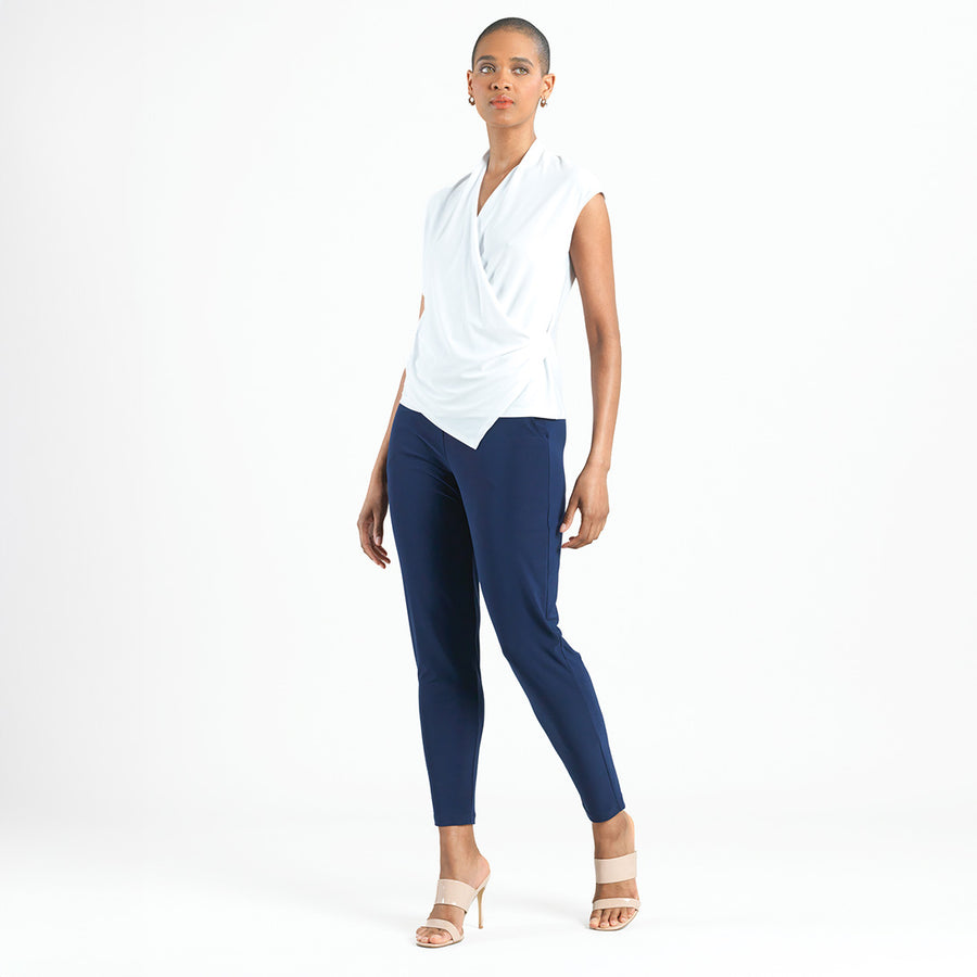 Crossover Faux Wrap Top - White - Final Sale!