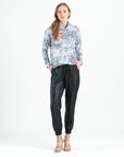 Cozy Shimmer Texture - Tipped Hem Sweater Top - Snow Leopard - Final Sale!