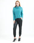 Chunky Ribbed - Tipped Hem Sweater Top - Teal - Limited Sizes!