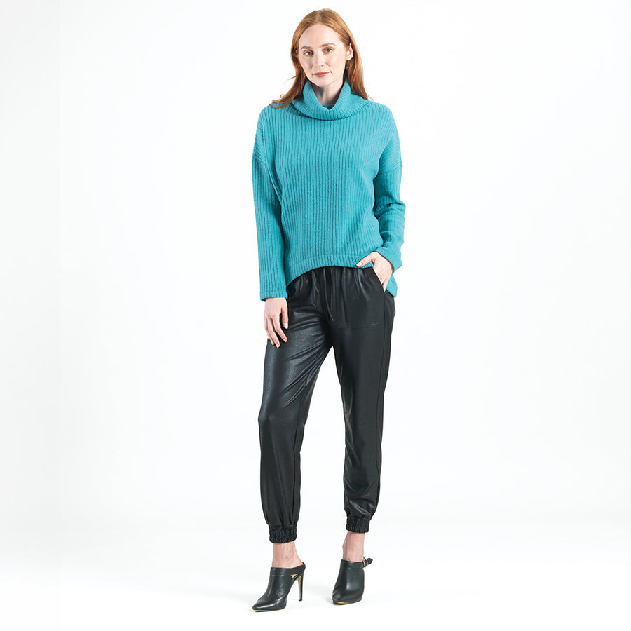 Chunky Ribbed - Tipped Hem Sweater Top - Teal - Limited Sizes!