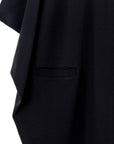 Rayon-Ponte Knit - Architectural Tunic Pocket Dress - Black