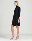 Mock Neck Cut Out Tunic Dress - Black - Final Sale!