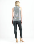 Glimmer Lamé - Sleeveless Pleated Detail Tank - Silver - Limited Sizes!