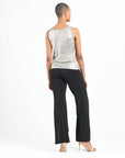 Shimmer Foil Lamé - Cowl Neck Draped Tank - Champagne - Limited Sizes - XS, XL