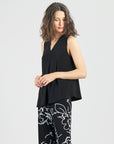 Asymmetrical Tunic Tank - Black