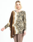 Cozy Knit - Poncho Sleeve Sweater Tunic - Animal Ombré - Final Sale!