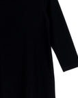 Side Vent Kerchief Hem Tunic - Black