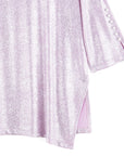 Glitter Foil - Pearl Cuff Asymmetrical Reverse Hi-Low Tunic - Pink