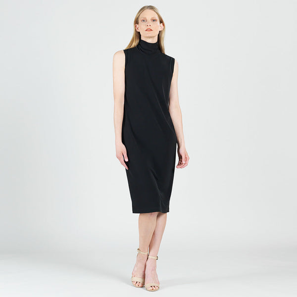 Signature Mock Neck Midi Dress - Black – Clara Sunwoo