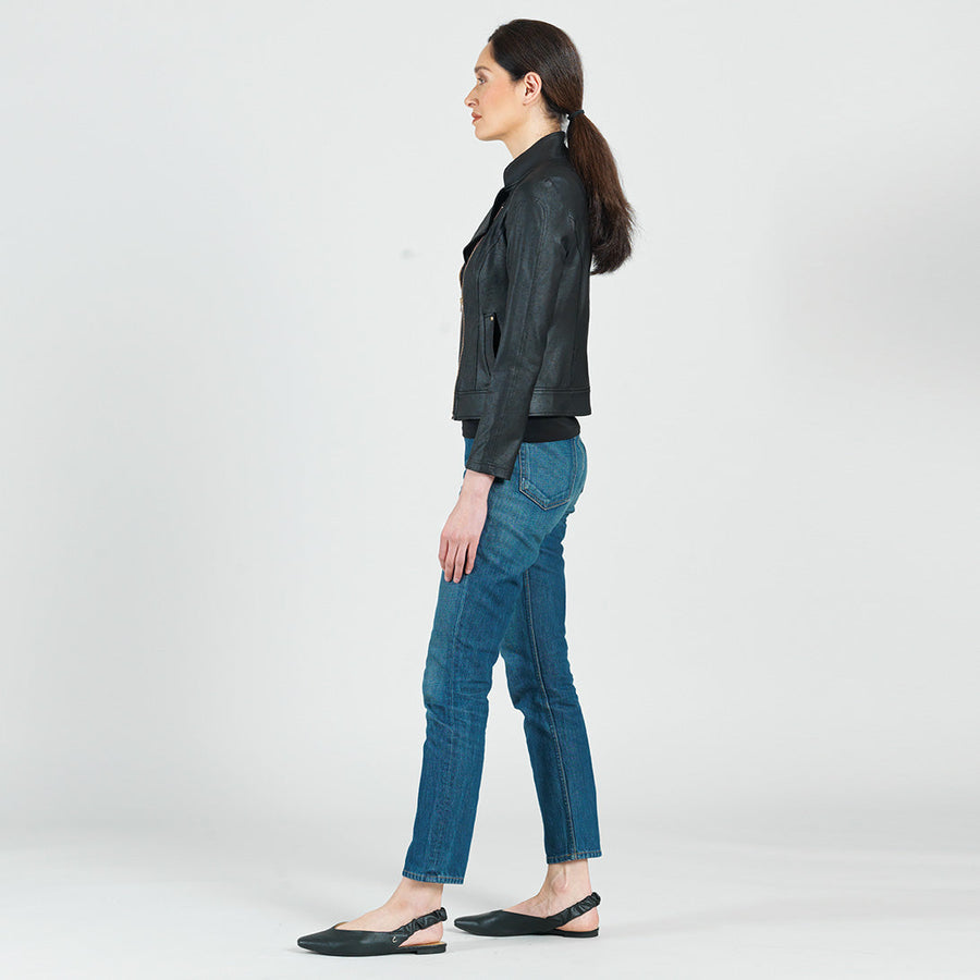 Liquid Leather™ Double Zip Pocket Jacket - Black – Clara Sunwoo