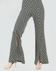 Textured Kick Front High Slit Pant - Chain Link - Final Sale!