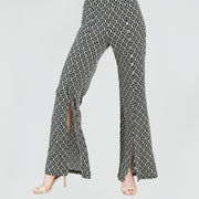 Textured Kick Front High Slit Pant - Chain Link - Final Sale!