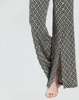 Textured Kick Front High Slit Pant - Chain Link - Final Sale!