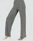 Textured Kick Front High Slit Pant - Chain Link - Final Sale!