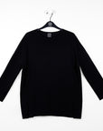 French Terry-Like Knit - Vented Sweater Tunic - Black - Final Sale!