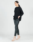 French Terry-Like Knit - Vented Sweater Tunic - Black - Final Sale!