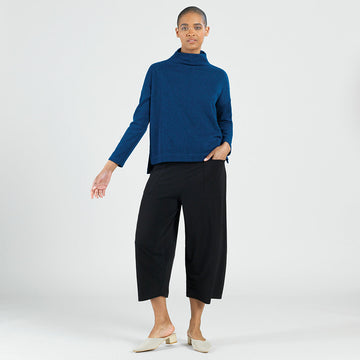 Twill Knit - Funnel Neck Sweater Top - French Blue - Final Sale!