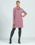 Ribbed Cotton Knit - Tunic Pocket Sweater Dress - Mauve - Final Sale!