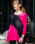 Color Block Angle Flow Tunic - Hot Pink - Final Sale!