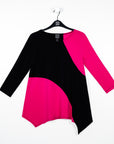 Color Block Angle Flow Tunic - Hot Pink - Final Sale!