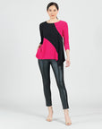 Color Block Angle Flow Tunic - Hot Pink - Final Sale!